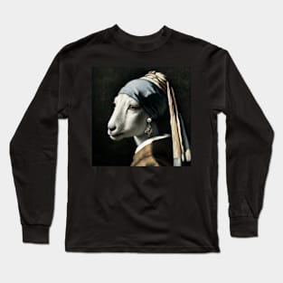 Wildlife Conservation - Pearl Earring Mountain Goat Meme Long Sleeve T-Shirt